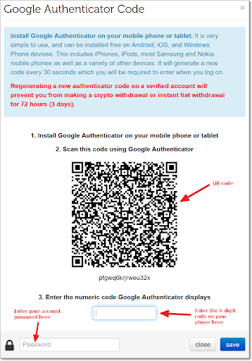 Google authenticator code