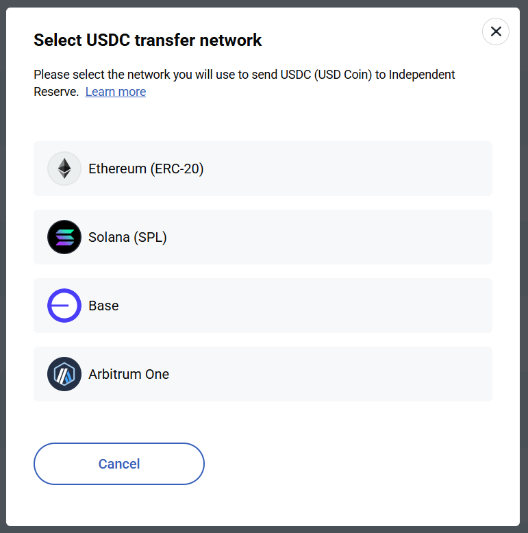 USDC networks