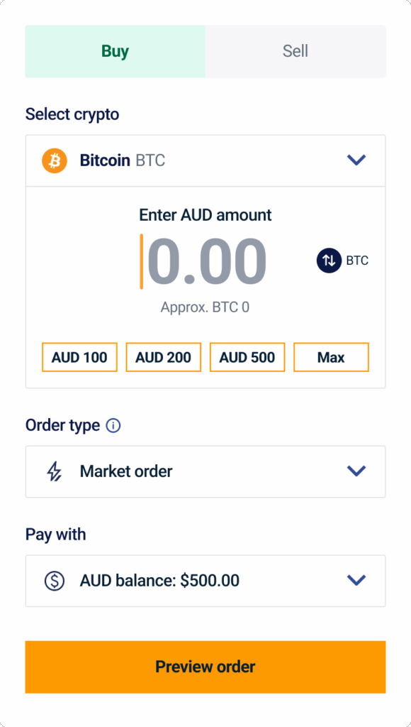 Screenshot of trading section