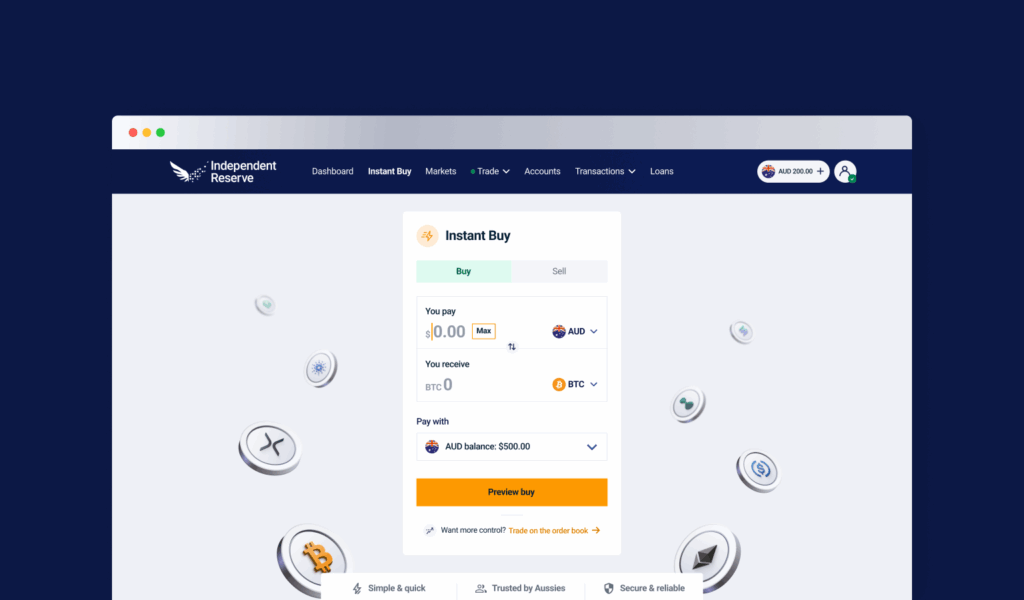 What is Instant Buy on Independent Reserve