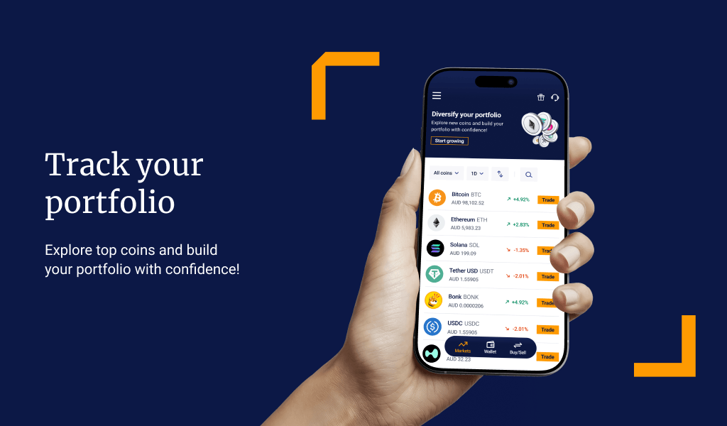 Track your portfolio. Analyse and trade top-tier coins.