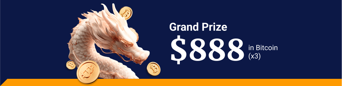 Grand Prize $888 in Bitcoin (x3)