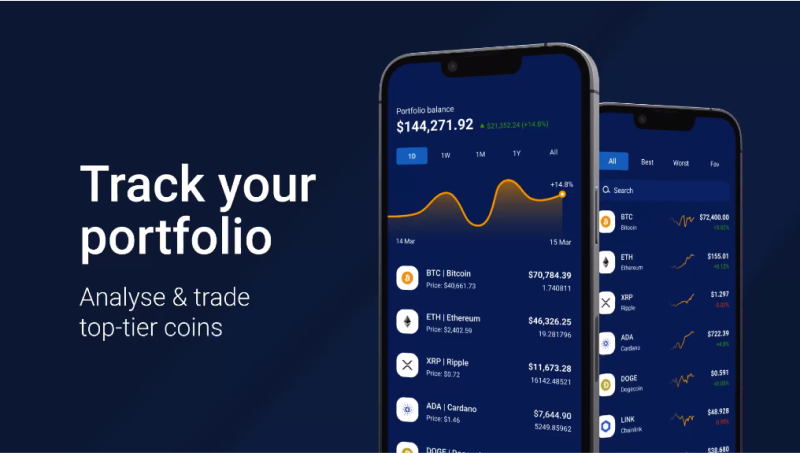 Track your portfolio. Analyse and trade top-tier coins.