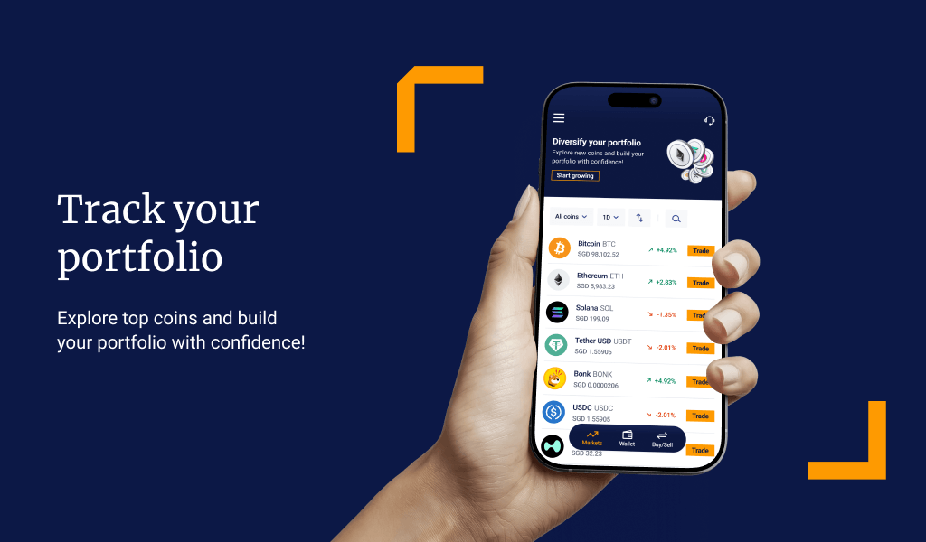 Track your portfolio. Analyse and trade top-tier coins.