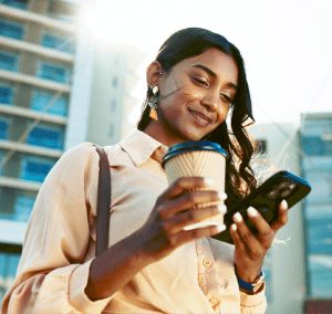 A person using bitcoin.com.au App