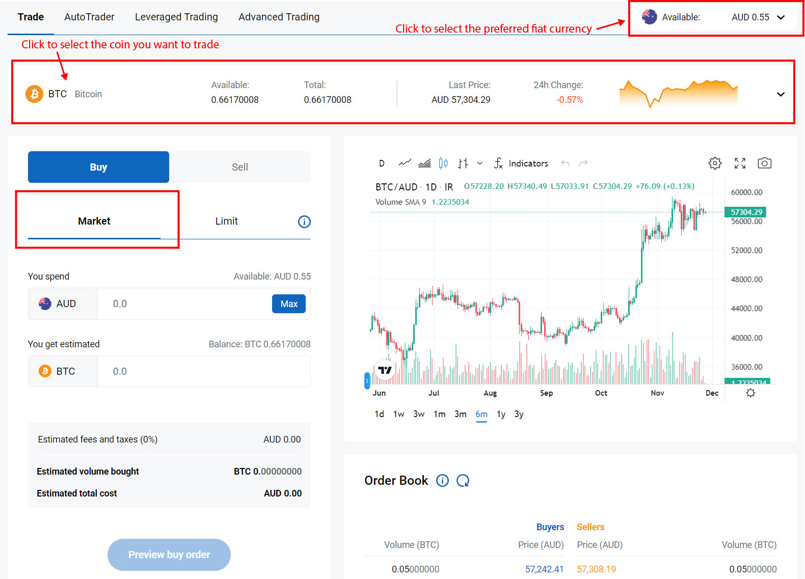 Market buy Bitcoin & Crypto on Independent Reserve