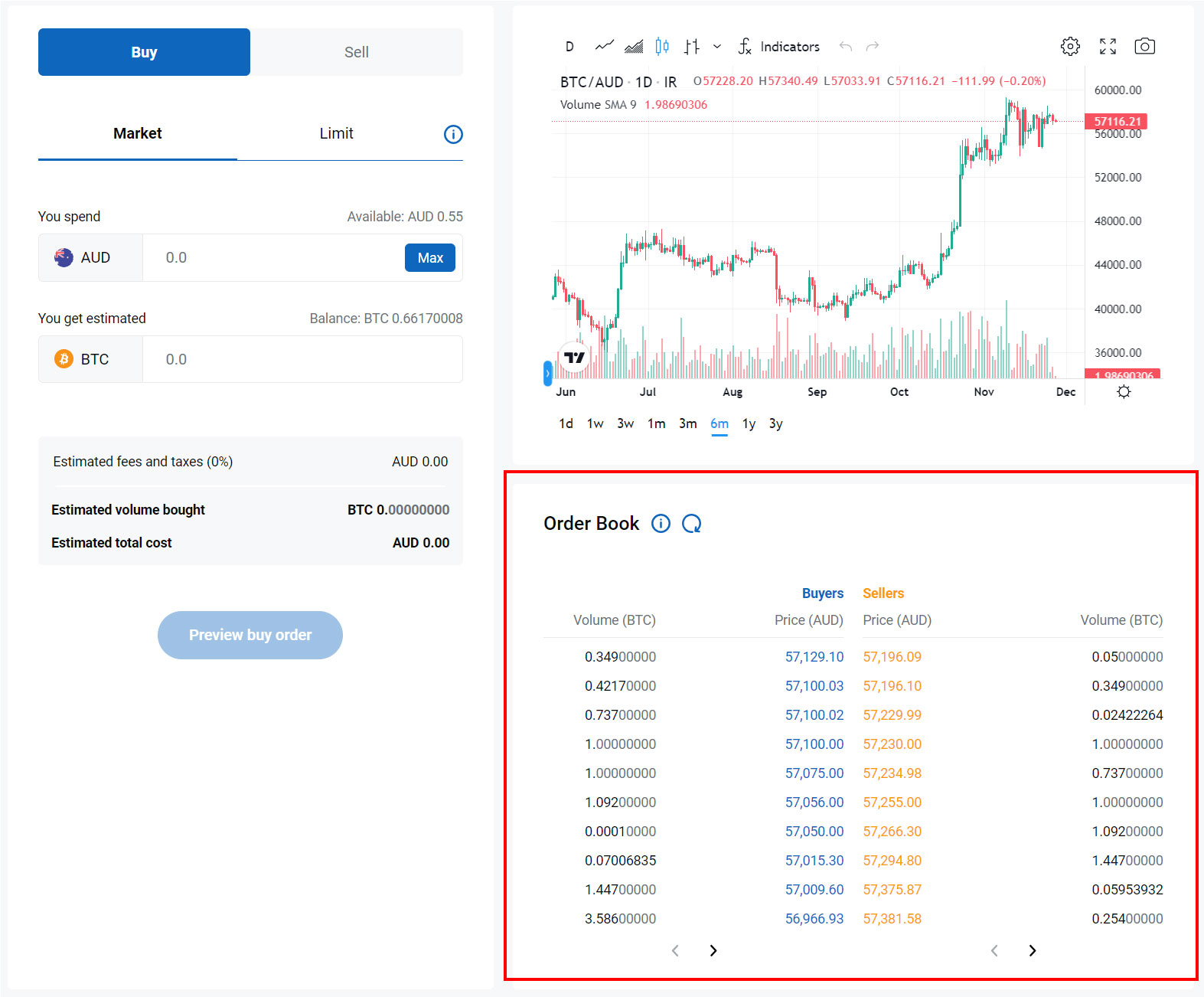 Crypto order book