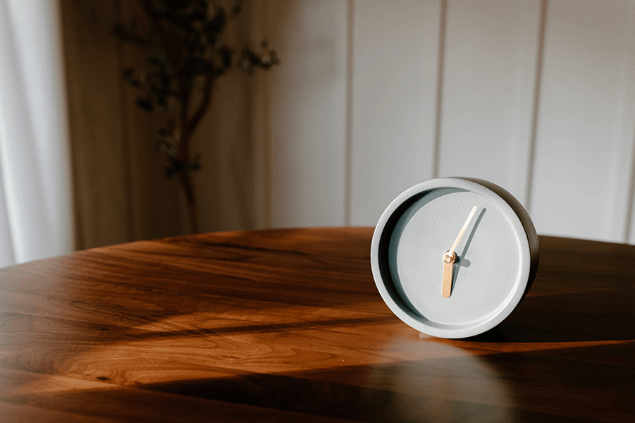 Clock on table