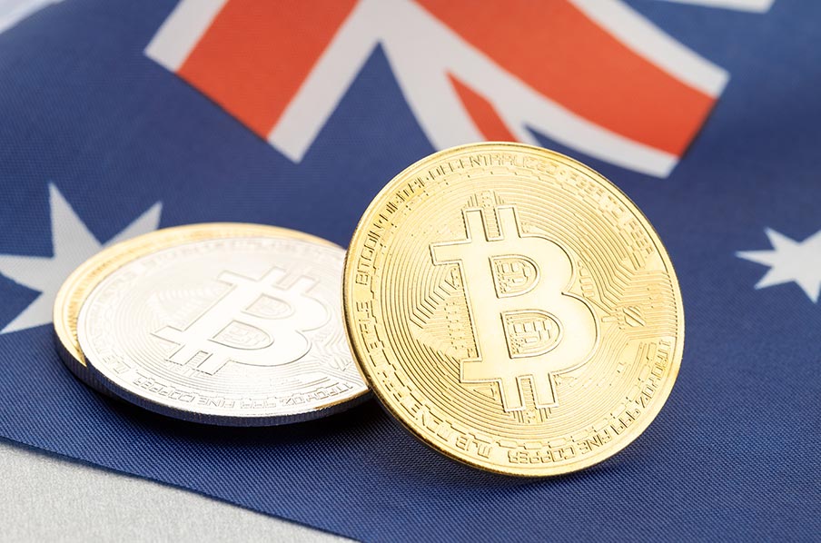 coins on aussie flag