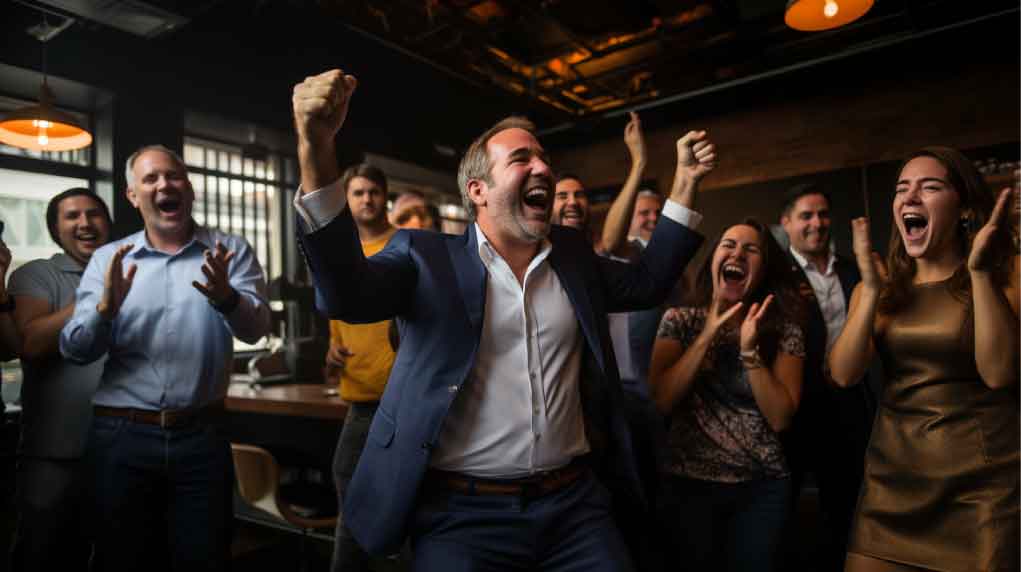 Brad Garlinghouse celebrates court ruling (AI generated)