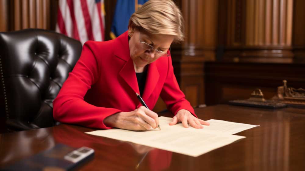 Liz Warren signs crypto bill