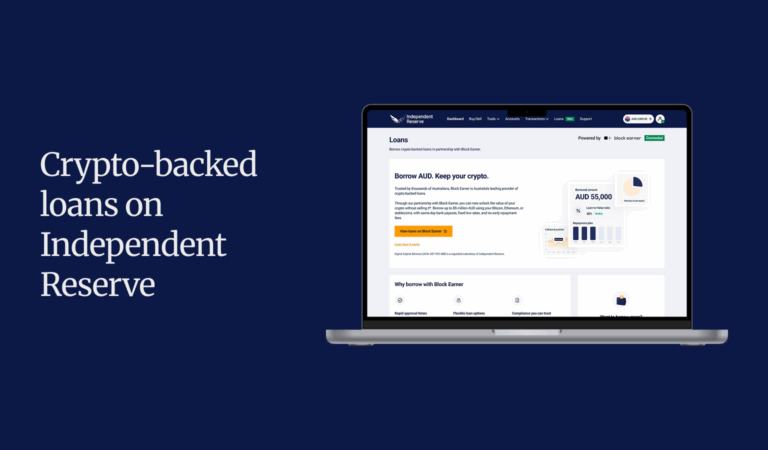 Crypto-backed loans on Independent Reserve